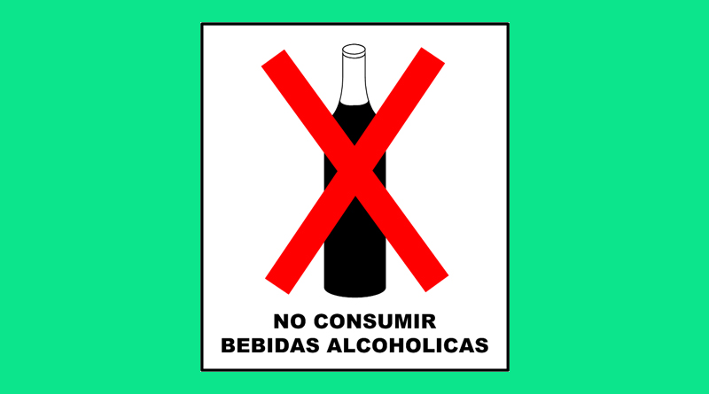 CARTEL 40 X 45 N46 NO CONSUMIR BEBIDAS ALCOHOLICAS